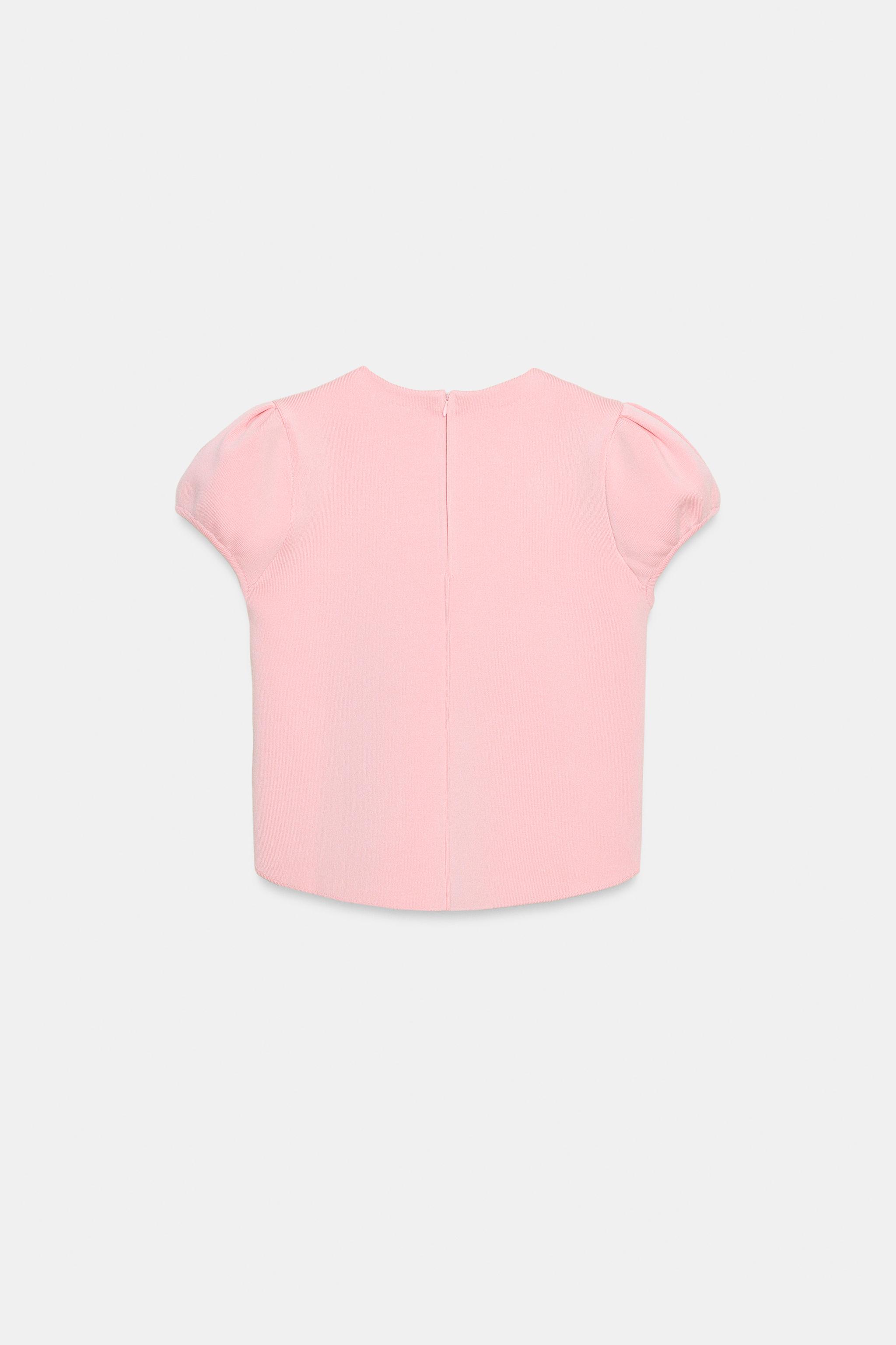 TOP EN MAILLE À MANCHES COURTES BOUFFANTES